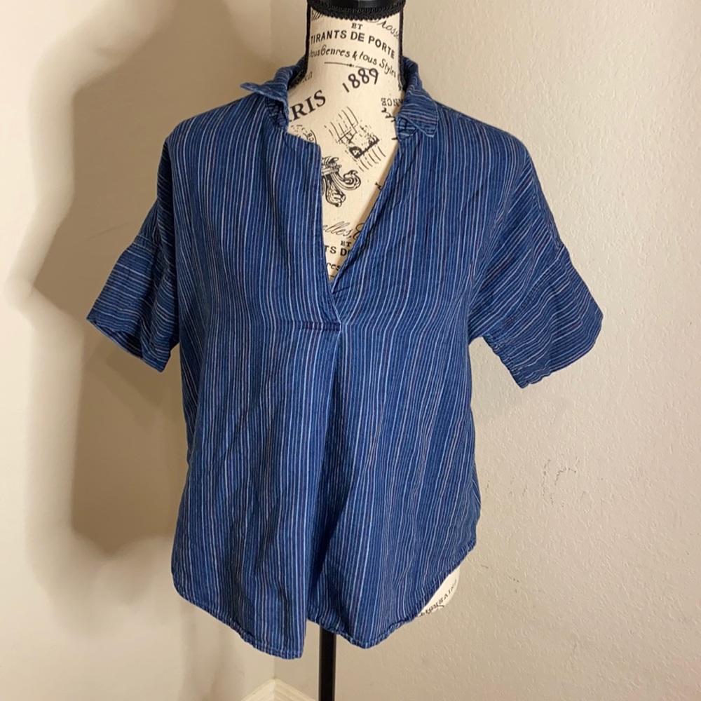 Madewell Striped Short-Sleeved Blouse